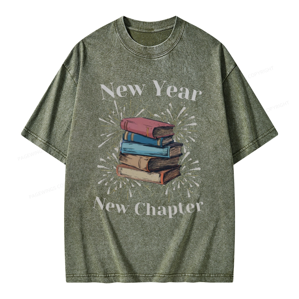 Pagewings Bookish New Year Unisex Washed T-shirt