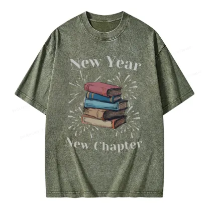 Pagewings Bookish New Year Unisex Washed T-shirt
