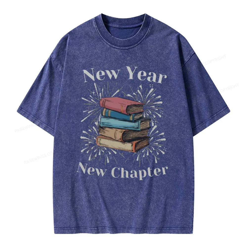 Pagewings Bookish New Year Unisex Washed T-shirt