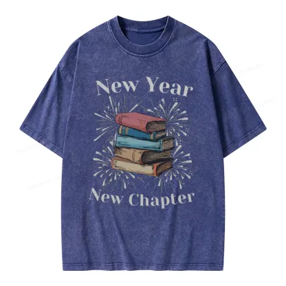 Pagewings Bookish New Year Unisex Washed T-shirt