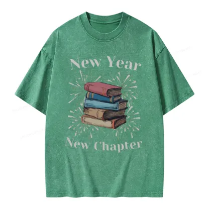 Pagewings Bookish New Year Unisex Washed T-shirt