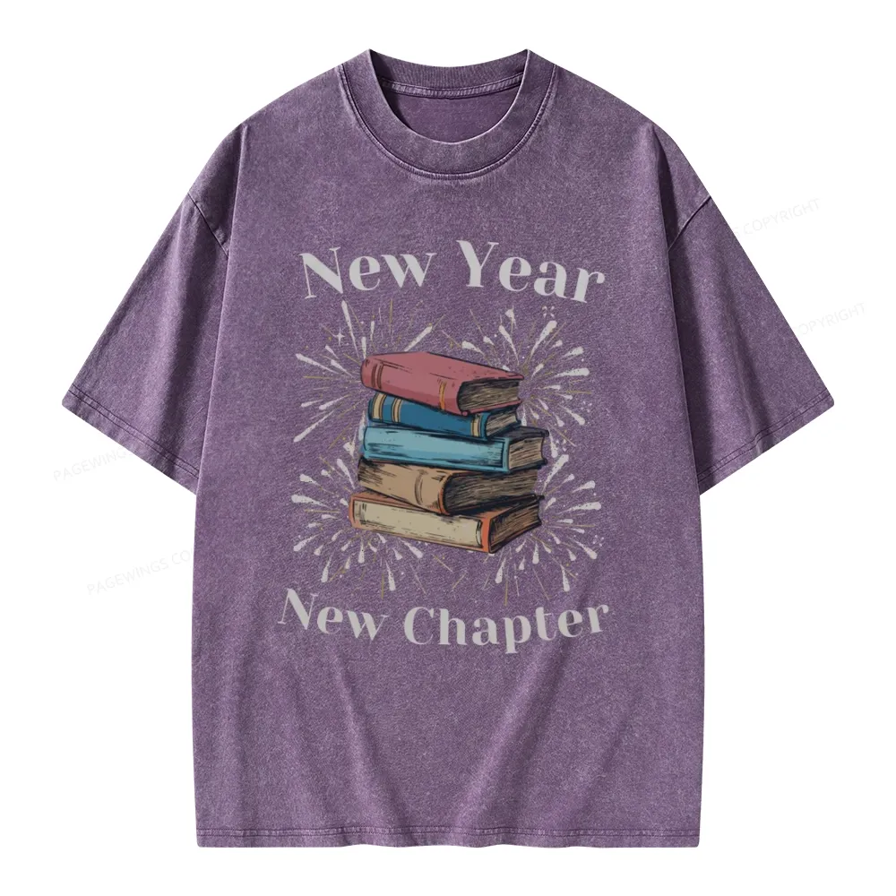 Pagewings Bookish New Year Unisex Washed T-shirt