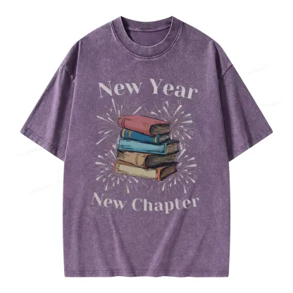 Pagewings Bookish New Year Unisex Washed T-shirt