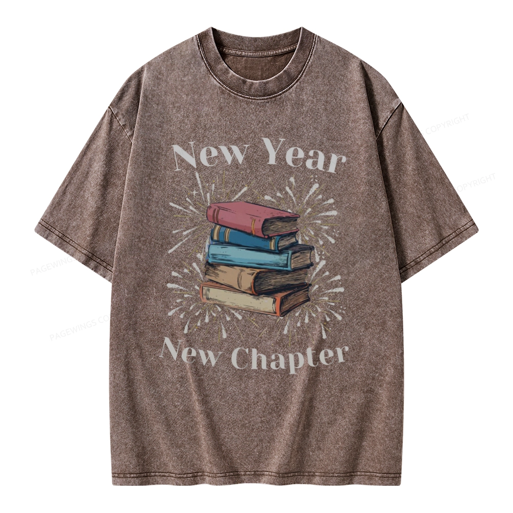 Pagewings Bookish New Year Unisex Washed T-shirt