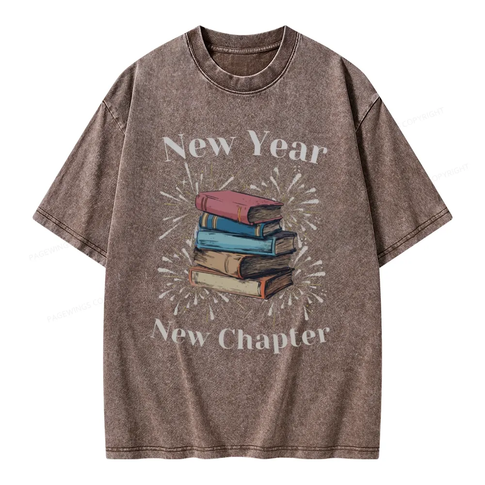 Pagewings Bookish New Year Unisex Washed T-shirt