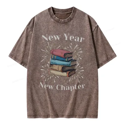 Pagewings Bookish New Year Unisex Washed T-shirt