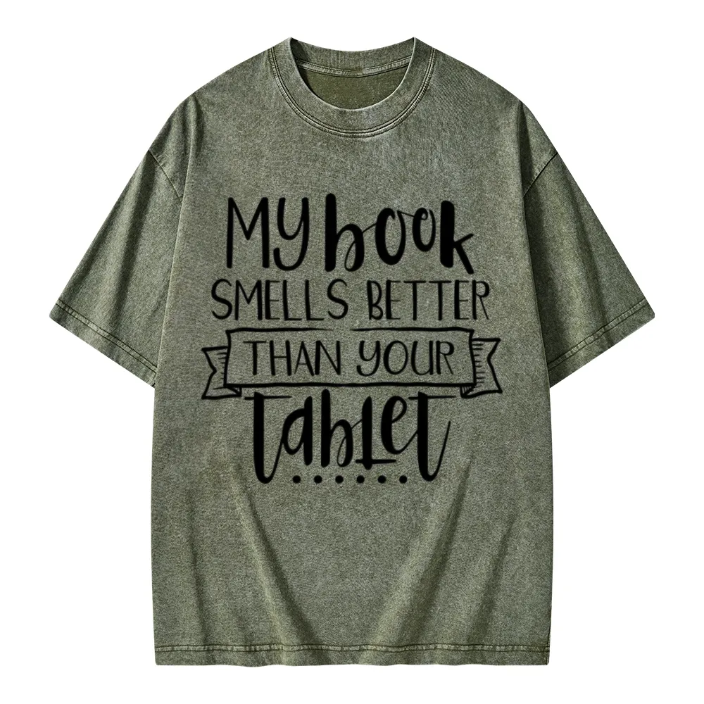 Pagewings My Book Smells Better Than Your Tablet Unisex Washed T-shirt