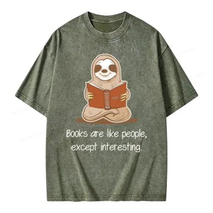 Pagewings Books Are Like People, Except Interesting Unisex Washed T-shirt
