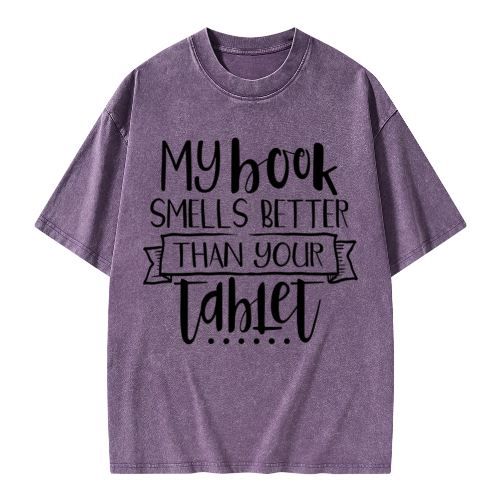 Pagewings My Book Smells Better Than Your Tablet Unisex Washed T-shirt