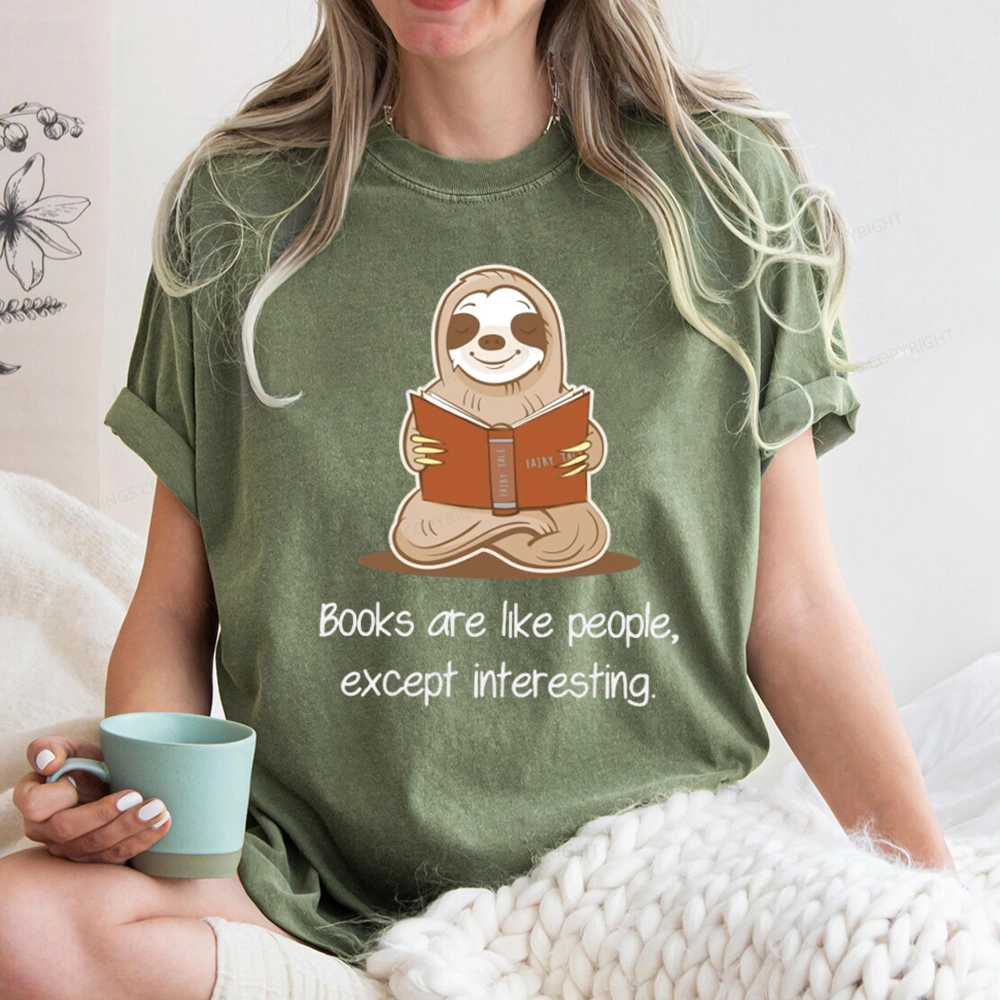 Pagewings Books Are Like People, Except Interesting Unisex Washed T-shirt