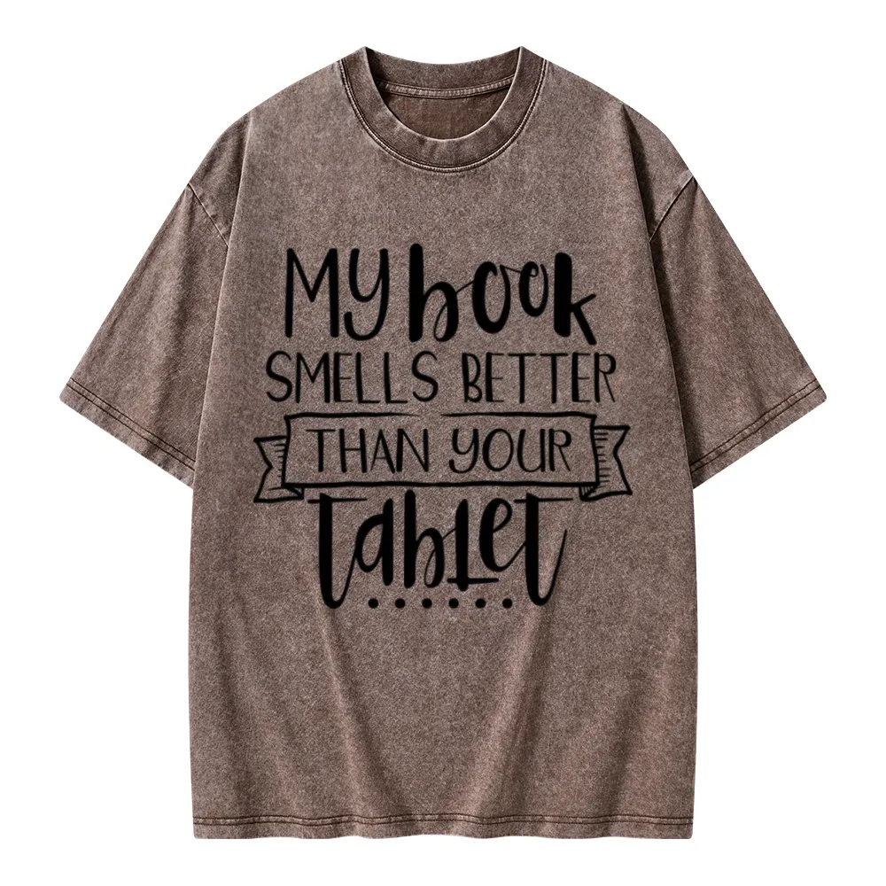 Pagewings My Book Smells Better Than Your Tablet Unisex Washed T-shirt