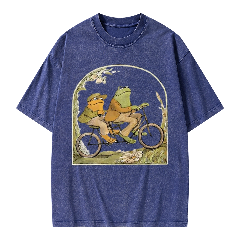 Pagewings Frog And Toad Book Vintage Unisex Washed T-shirt