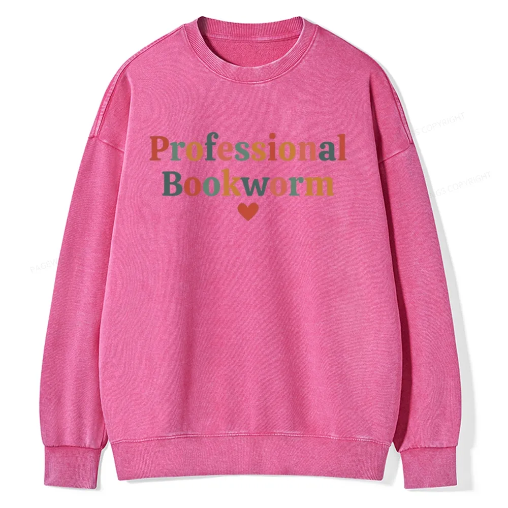 Pagewings Professional Bookworm Unisex Washed Sweatshirt