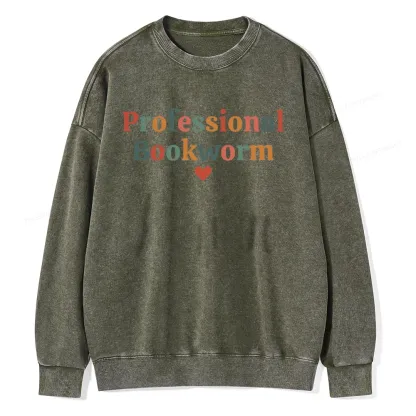 Pagewings Professional Bookworm Unisex Washed Sweatshirt