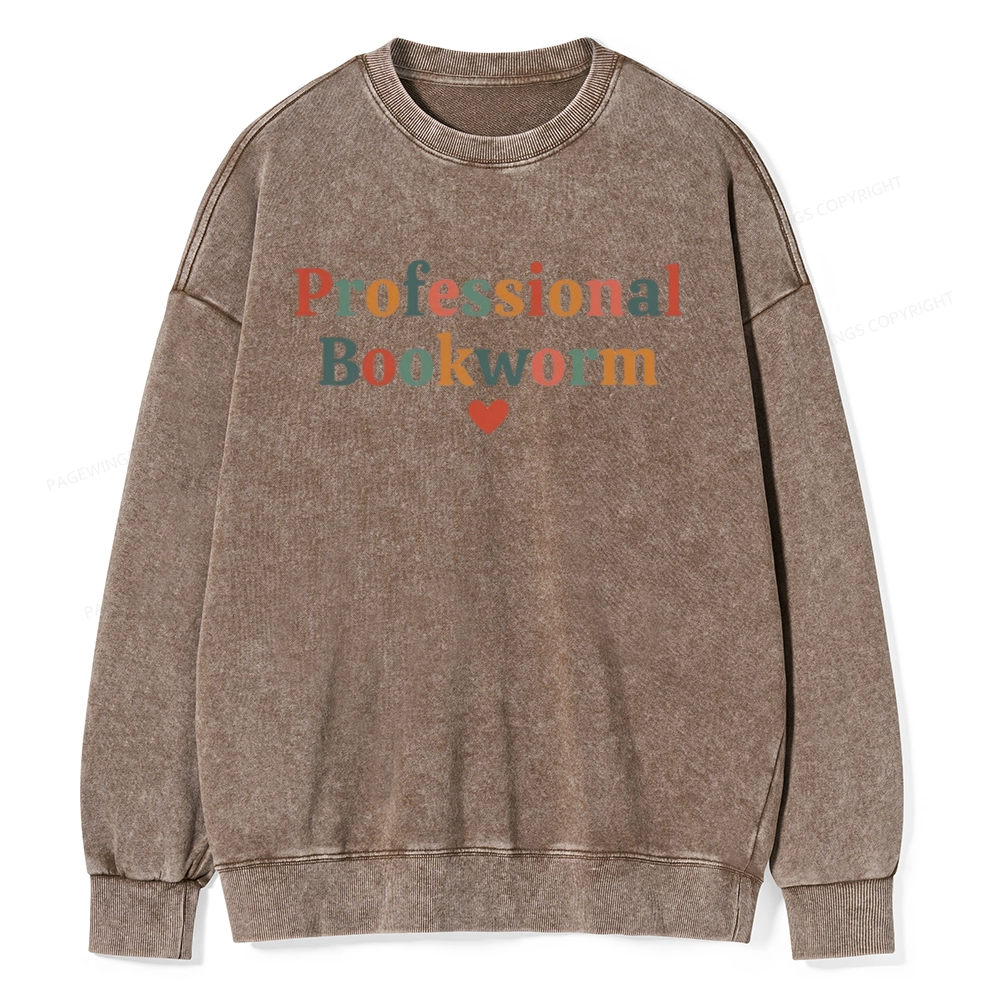 Pagewings Professional Bookworm Unisex Washed Sweatshirt