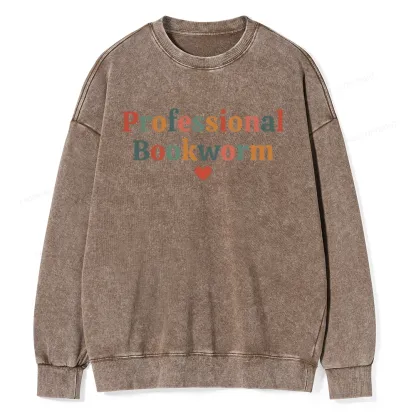 Pagewings Professional Bookworm Unisex Washed Sweatshirt