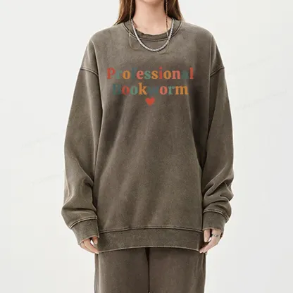 Pagewings Professional Bookworm Unisex Washed Sweatshirt