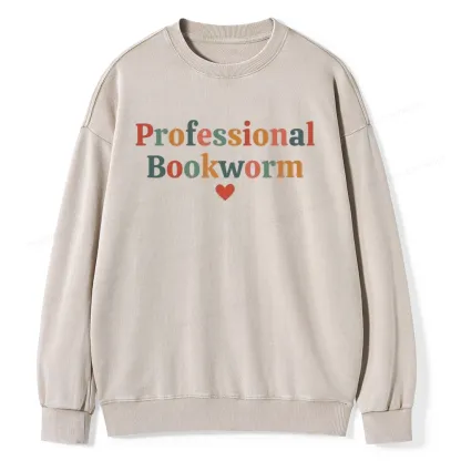 Pagewings Professional Bookworm Unisex Washed Sweatshirt