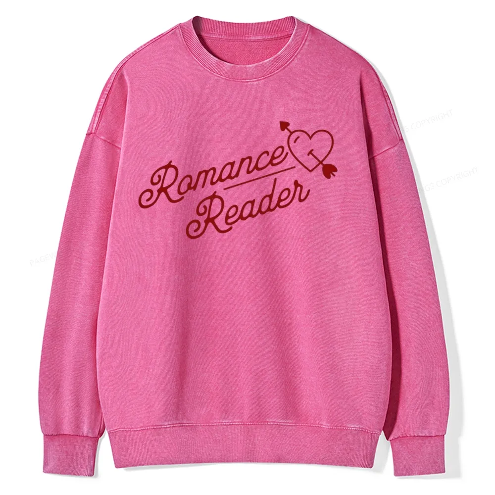 Pagewings Romance Reader Unisex Washed Sweatshirt