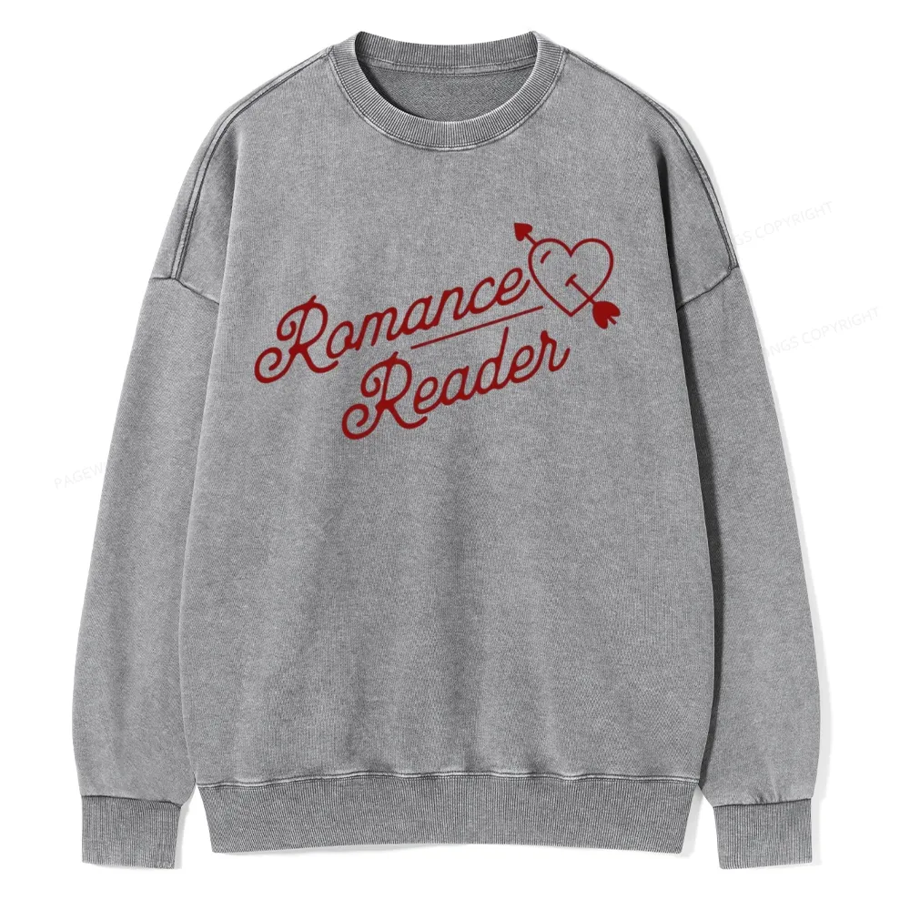Pagewings Romance Reader Unisex Washed Sweatshirt