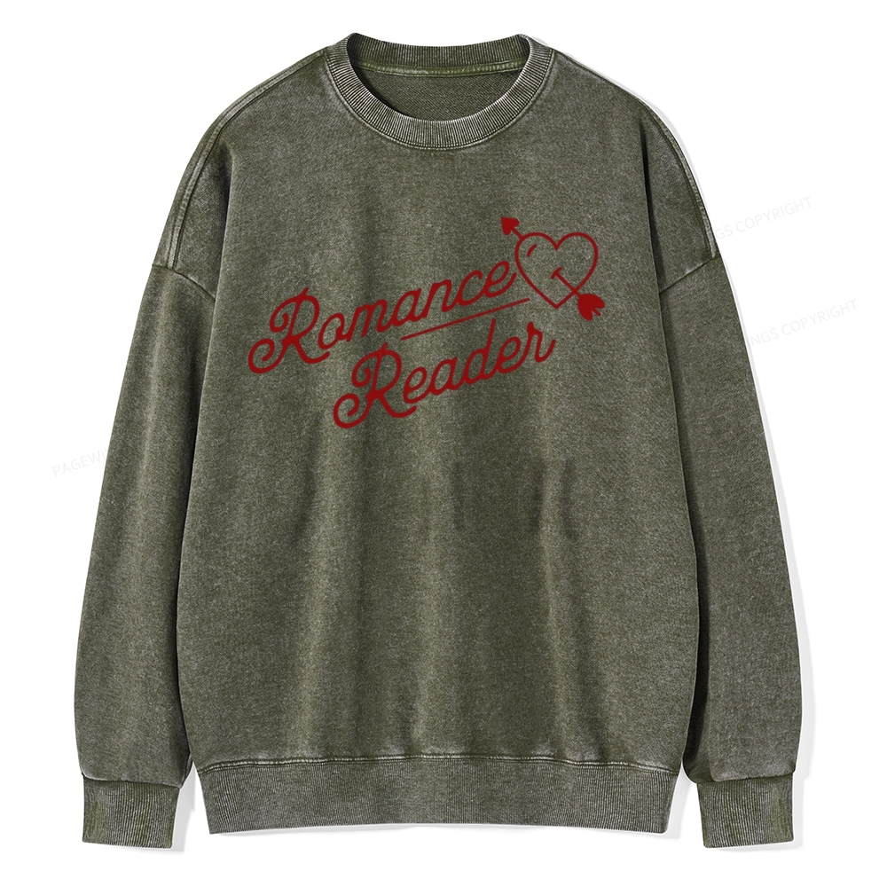 Pagewings Romance Reader Unisex Washed Sweatshirt