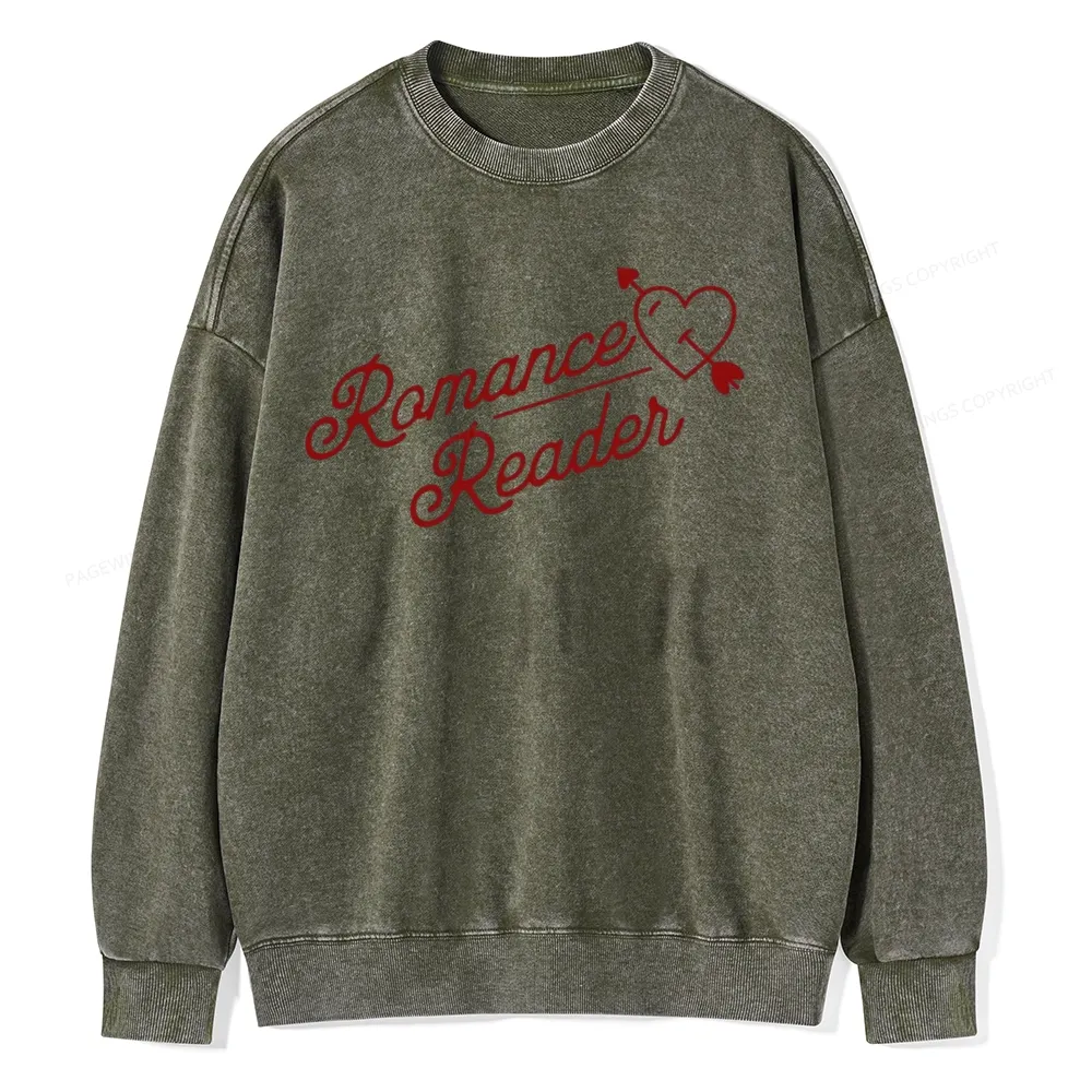 Pagewings Romance Reader Unisex Washed Sweatshirt