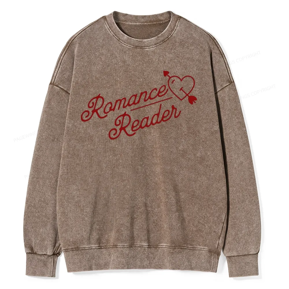Pagewings Romance Reader Unisex Washed Sweatshirt