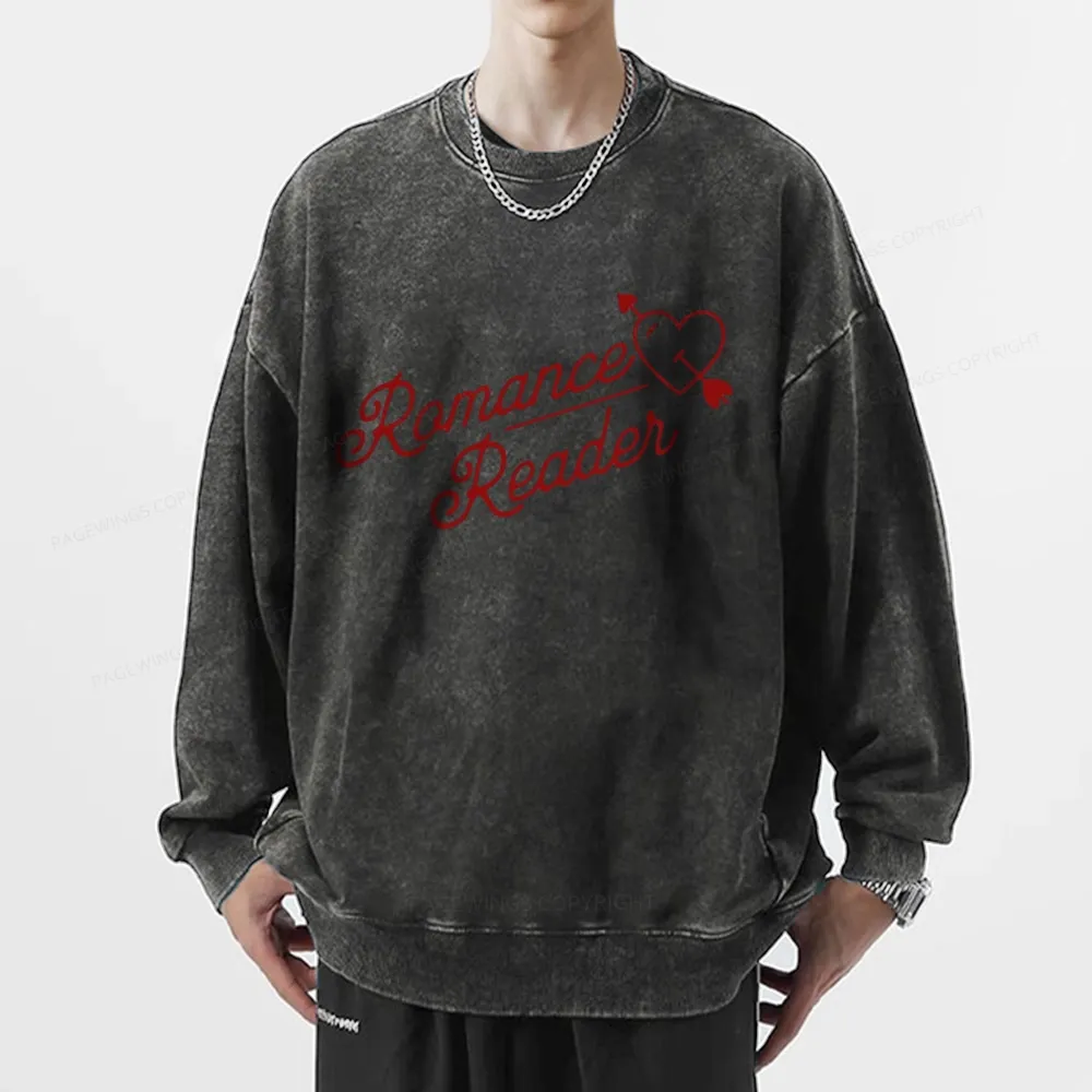 Pagewings Romance Reader Unisex Washed Sweatshirt