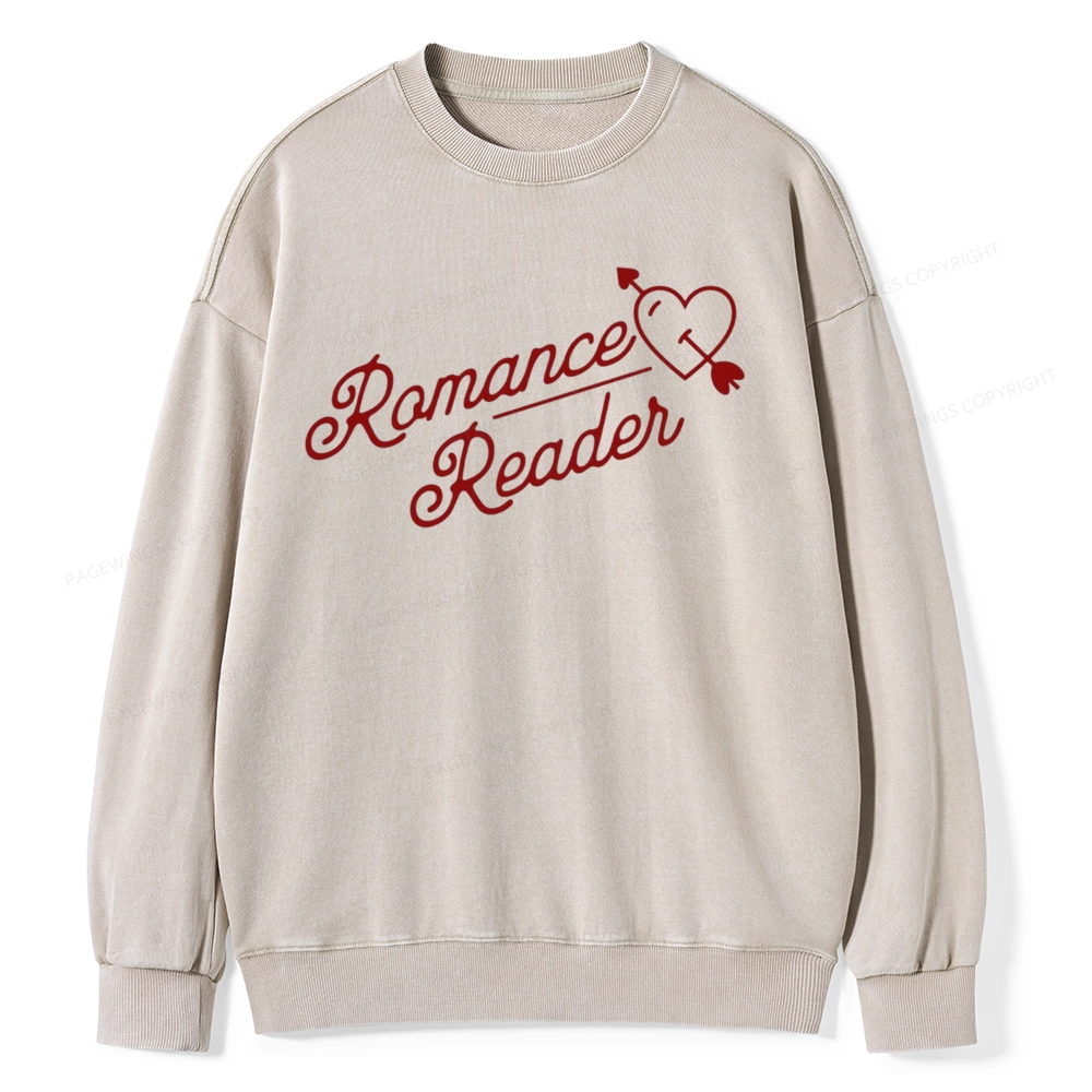 Pagewings Romance Reader Unisex Washed Sweatshirt