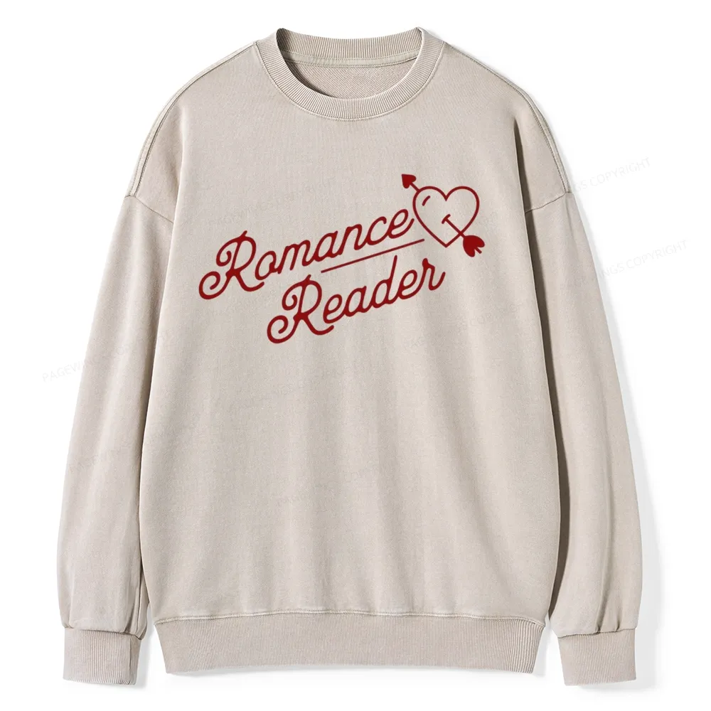 Pagewings Romance Reader Unisex Washed Sweatshirt