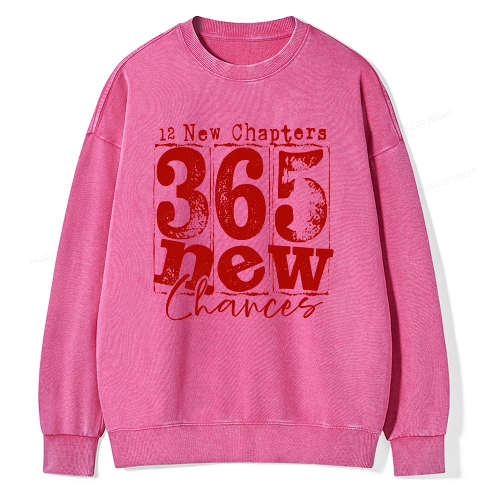 Pagewings 12 New Chapters 365 New Chances Unisex Washed Sweatshirt