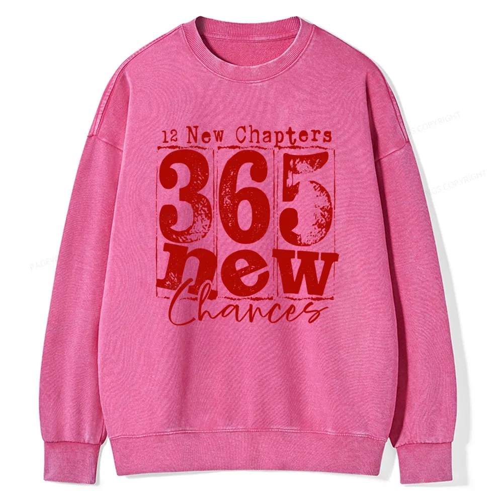 Pagewings 12 New Chapters 365 New Chances Unisex Washed Sweatshirt