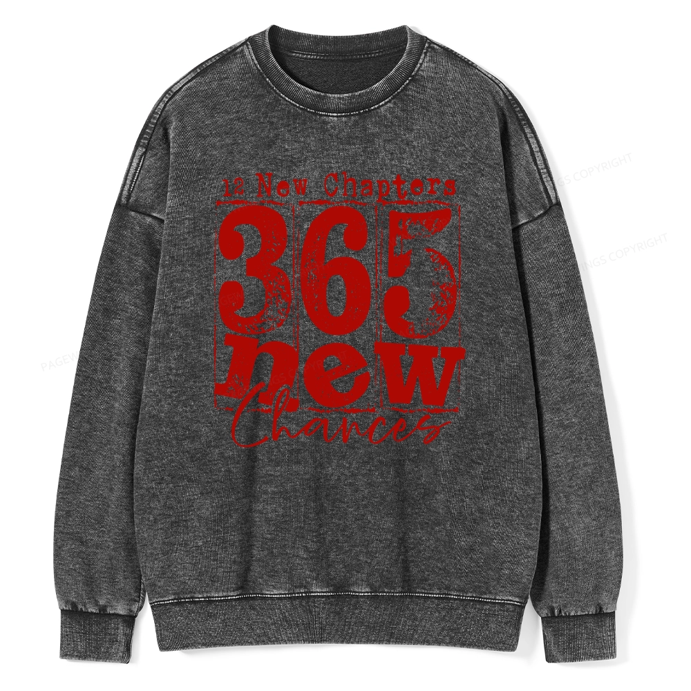 Pagewings 12 New Chapters 365 New Chances Unisex Washed Sweatshirt