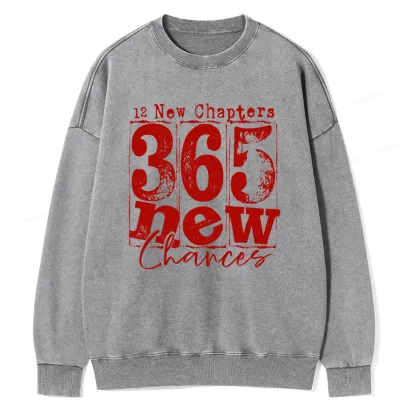 Pagewings 12 New Chapters 365 New Chances Unisex Washed Sweatshirt