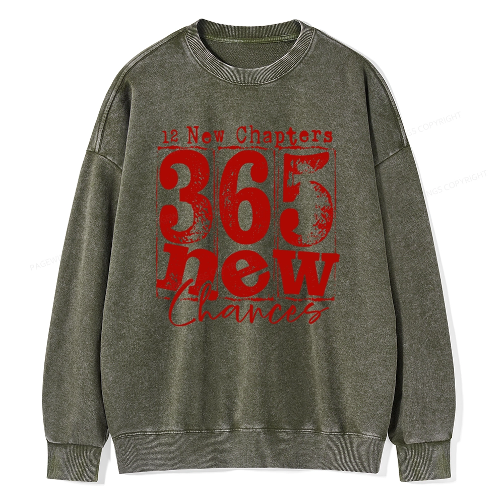 Pagewings 12 New Chapters 365 New Chances Unisex Washed Sweatshirt