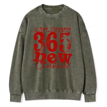 Pagewings 12 New Chapters 365 New Chances Unisex Washed Sweatshirt