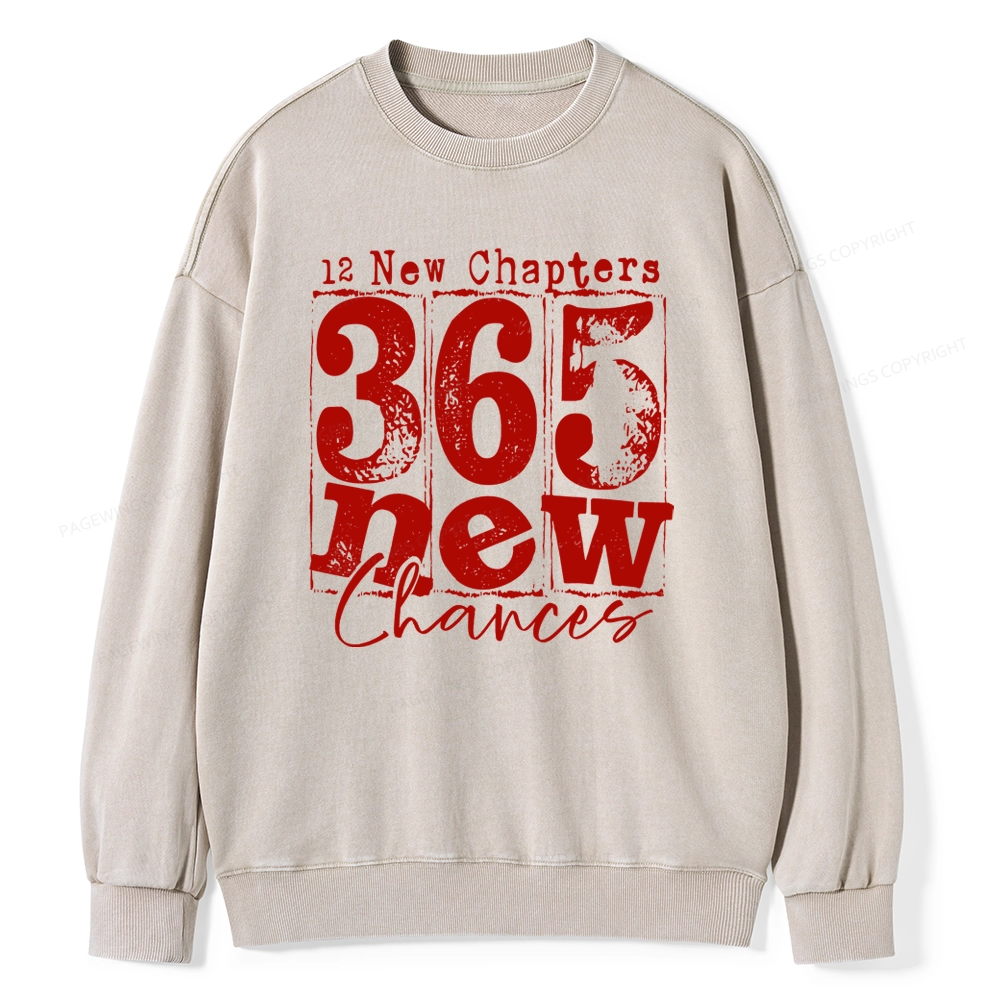 Pagewings 12 New Chapters 365 New Chances Unisex Washed Sweatshirt