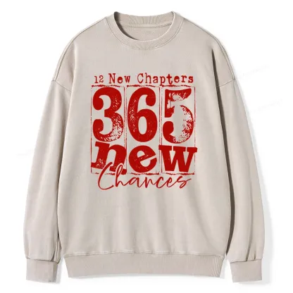 Pagewings 12 New Chapters 365 New Chances Unisex Washed Sweatshirt