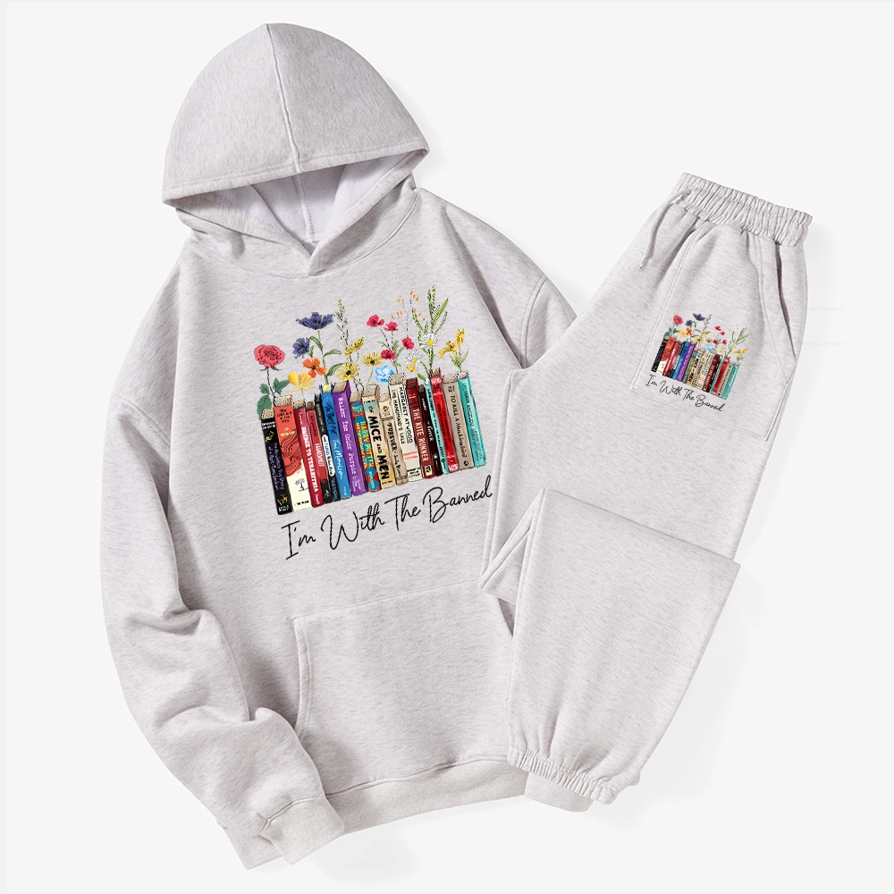 Pagewings I'm With The Banned Flowers Unisex Fleece Hoodie Set