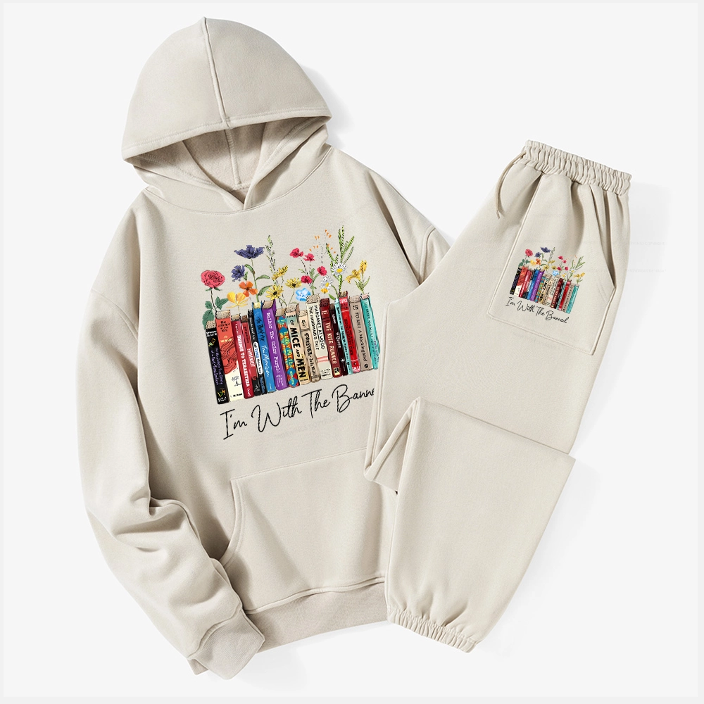 Pagewings I'm With The Banned Flowers Unisex Fleece Hoodie Set