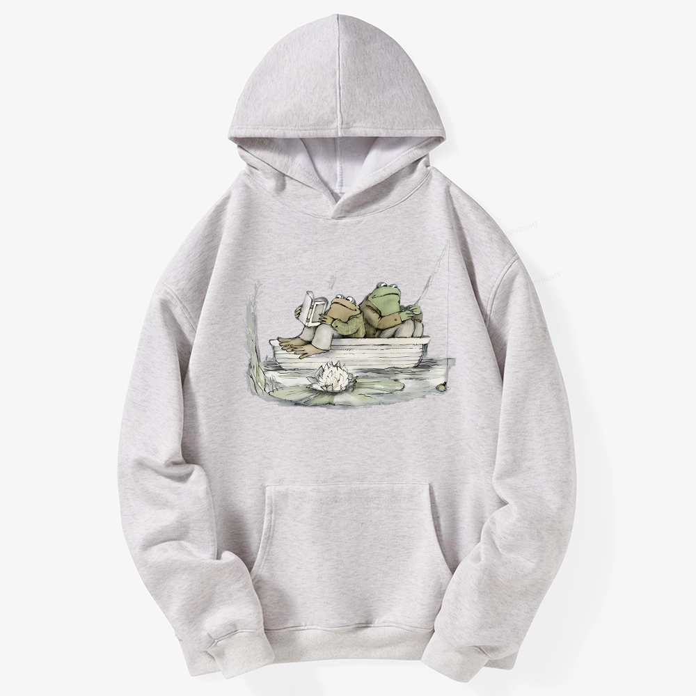 Pagewings Frog Reading Unisex Fleece Hoodie Set