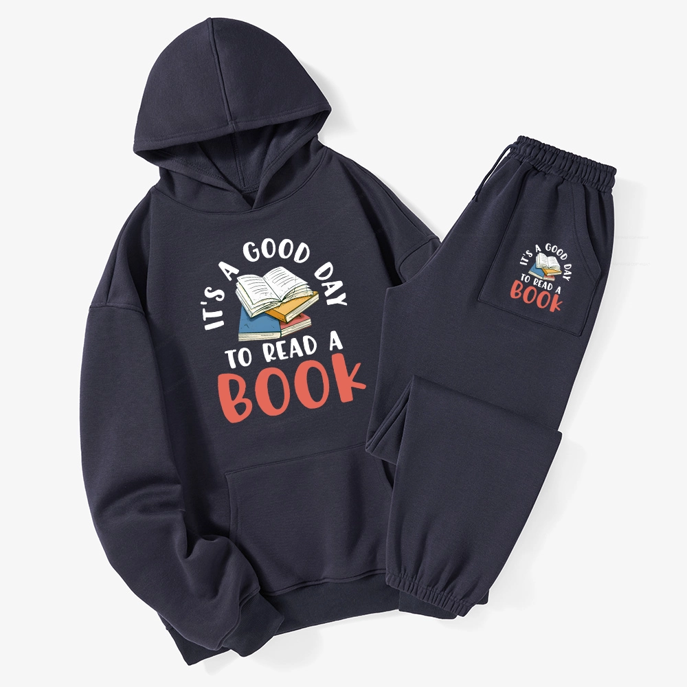 Pagewings It’s a Good Day to Read a Book Unisex Fleece Hoodie Set