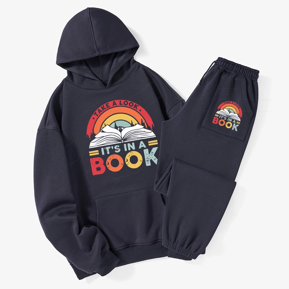 Pagewings Take A Look It's In A Book Unisex Fleece Hoodie Set