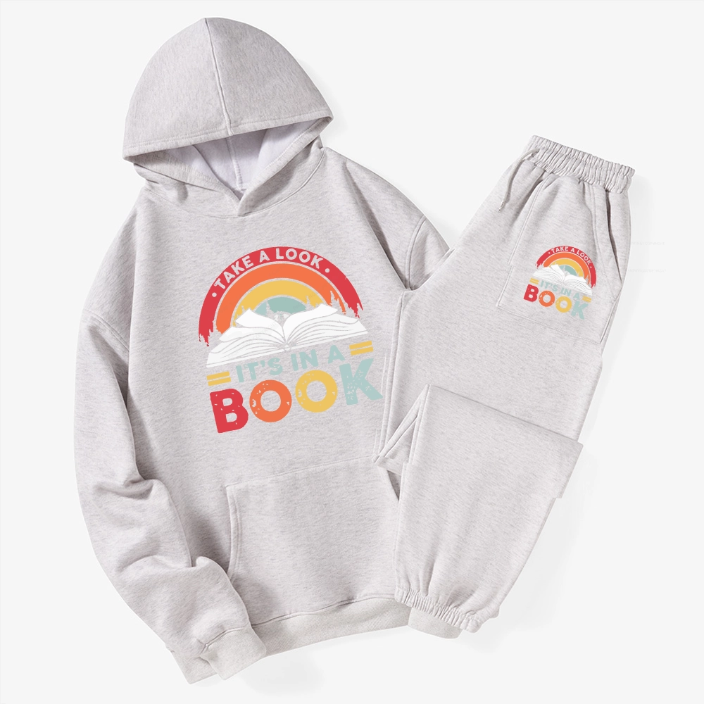 Pagewings Take A Look It's In A Book Unisex Fleece Hoodie Set
