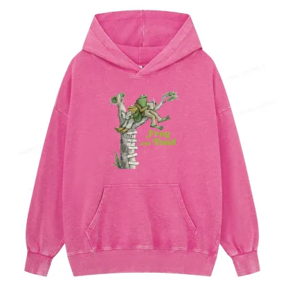 Pagewings Frog and Toad Old Book Unisex Washed Hoodie