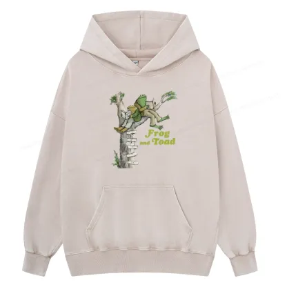 Pagewings Frog and Toad Old Book Unisex Washed Hoodie