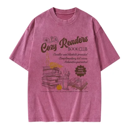 Pagewings Cozy reader Unisex Washed T-shirt