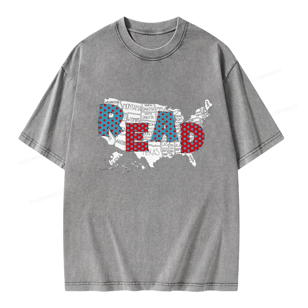 Pagewings Let's Read Together Unisex Washed T-shirt