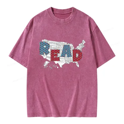 Pagewings Let's Read Together Unisex Washed T-shirt