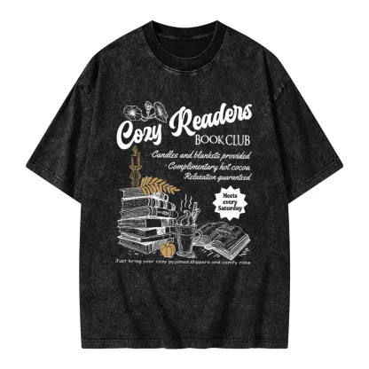 Pagewings Cozy reader Unisex Washed T-shirt